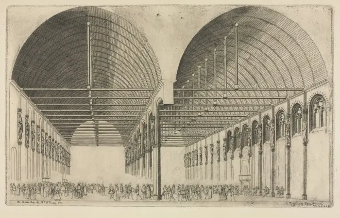 Framed Print : The Antechamber of the Palace of Justice, Paris, 1855. Creator: Charles Meryon (French, 1821-1868) Framed Print : The Antechamber of the Palace of Justice, Paris, 1855. Creator: Charles Meryon (French, 1821-1868)