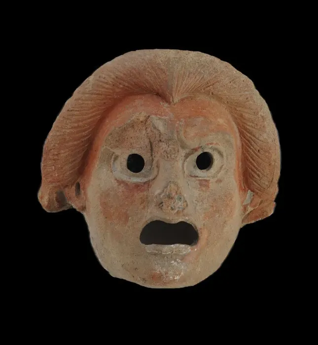 Framed Print : Antefix in the Form of a Comic Theatrical Mask, 1st century Framed Print : Antefix in the Form of a Comic Theatrical Mask, 1st century