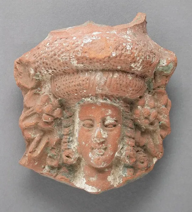 Framed Print : Antefix in the Form of a Female Head, Ptolemaic Period-Roman Period (305 BCE-337 CE). Creator: Unknown Framed Print : Antefix in the Form of a Female Head, Ptolemaic Period-Roman Period (305 BCE-337 CE). Creator: Unknown