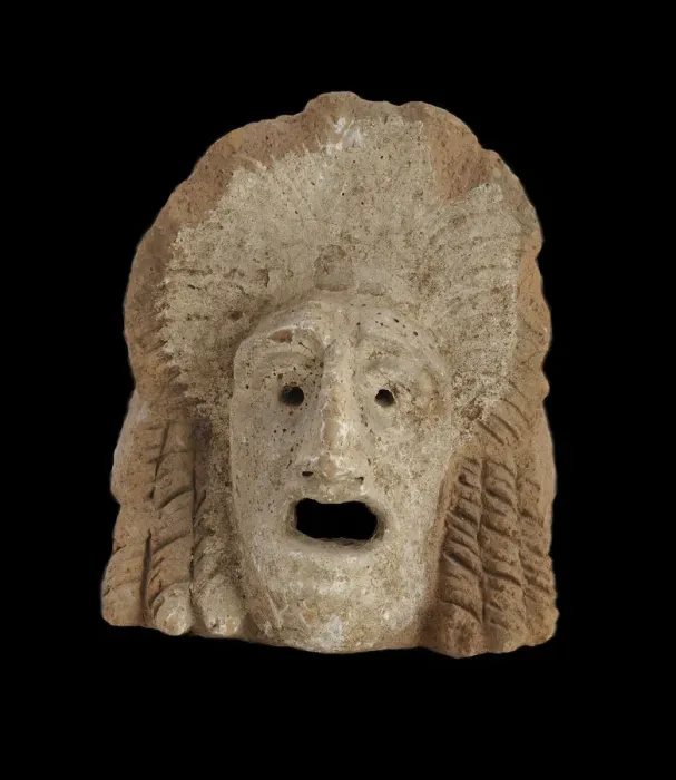Framed Print : Antefix in the Form of a Tragic Theatrical Mask, 1st century Framed Print : Antefix in the Form of a Tragic Theatrical Mask, 1st century