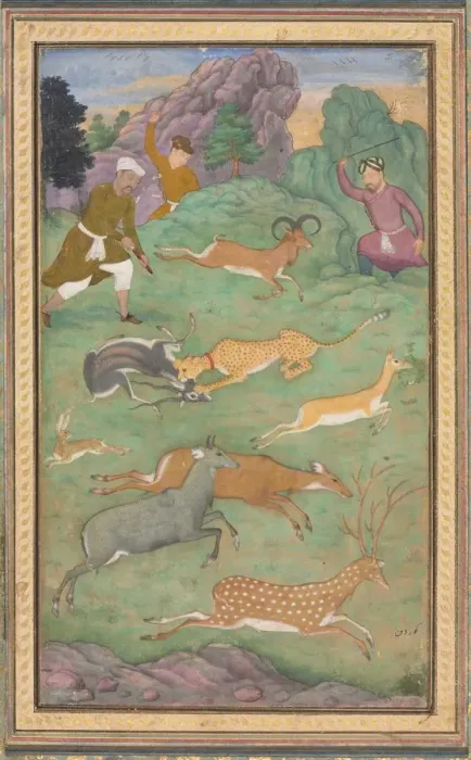 Framed Print : Antelope and deer hunt, c. 1602-1604. Creator: Govardhan (Indian, active c. 1596-1645) Framed Print : Antelope and deer hunt, c. 1602-1604. Creator: Govardhan (Indian, active c. 1596-1645)