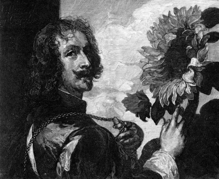 Framed Print : Anthony van Dyck, self-portrait with a sunflower, c1633-1641 (1900). Artist: OL Lacour Framed Print : Anthony van Dyck, self-portrait with a sunflower, c1633-1641 (1900). Artist: OL Lacour
