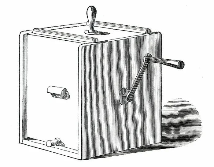 Framed Print : Anthony's Double-Action Patent Churn, 1850. Creator: Unknown Framed Print : Anthony's Double-Action Patent Churn, 1850. Creator: Unknown