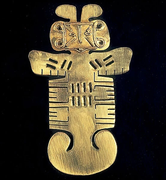 Anthropomorphic figure in gold, from the archaeological site of Tolima