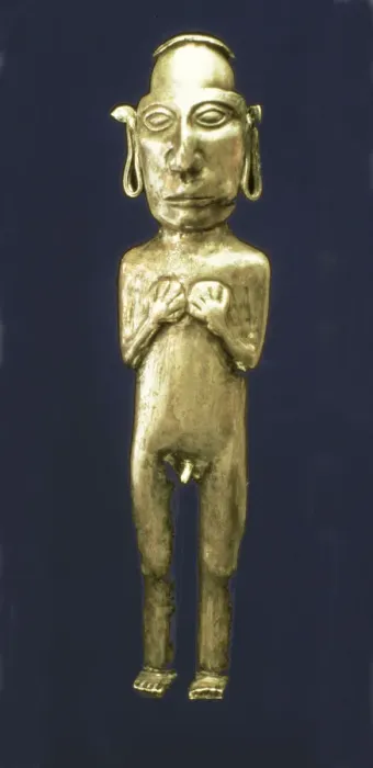 Framed Print : Empty anthropomorphic figure made of silver representing a male person with his arms Framed Print : Empty anthropomorphic figure made of silver representing a male person with his arms