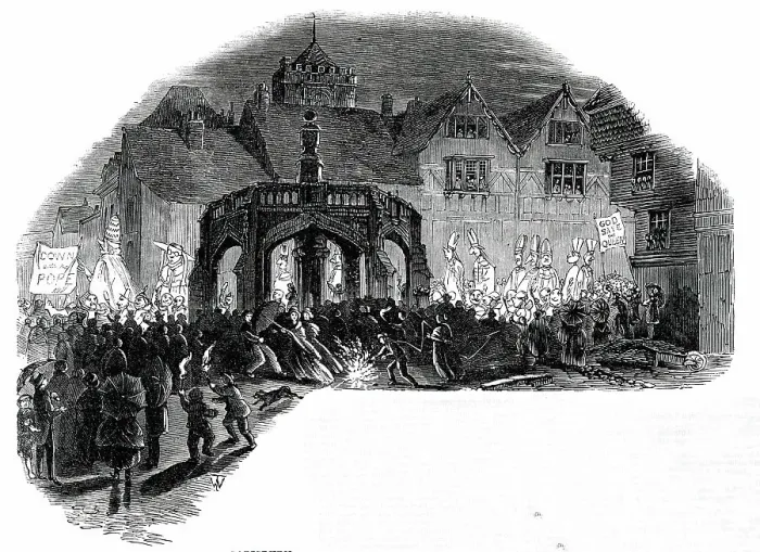 Framed Print : Anti-Papal Demonstration at Salisbury, 1850. Creator: Unknown Framed Print : Anti-Papal Demonstration at Salisbury, 1850. Creator: Unknown