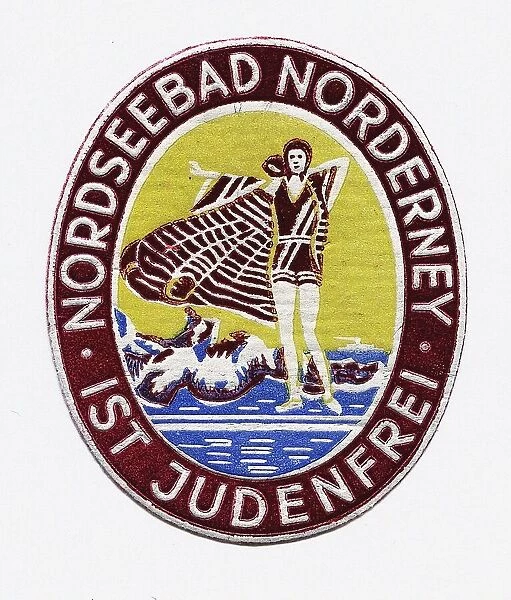 Anti-Semitic sticker 'North Sea seaside resort Norderney is free of Jews'