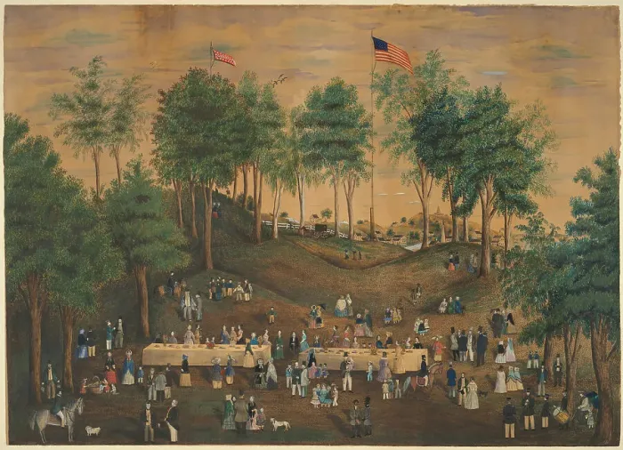 Framed Print : Anti-Slavery Picnic at Weymouth Landing, Massachusetts, c.1845. Creator: Susan Torrey Merritt Framed Print : Anti-Slavery Picnic at Weymouth Landing, Massachusetts, c.1845. Creator: Susan Torrey Merritt