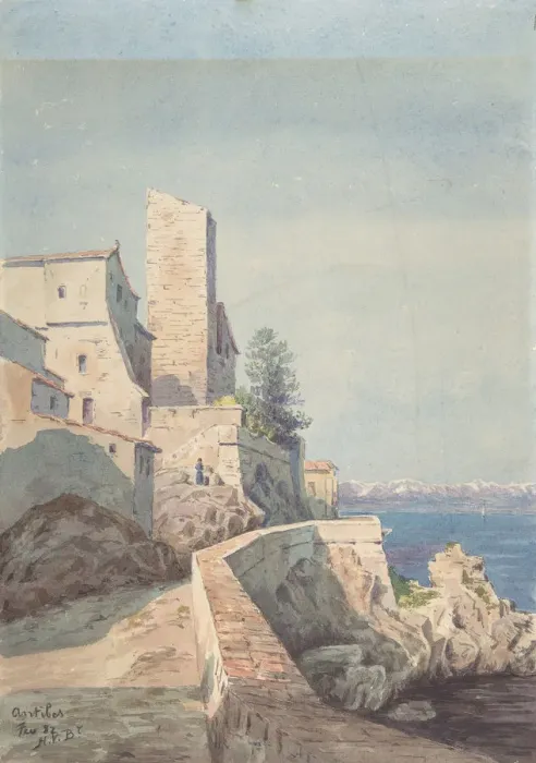 Framed Print : Antibes, 1882. Creator: Henry Victor Burgy Framed Print : Antibes, 1882. Creator: Henry Victor Burgy