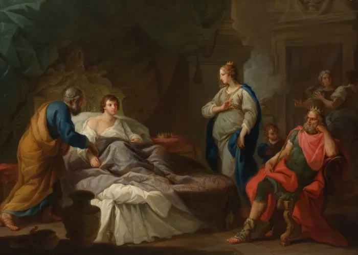 Framed Print : Antiochus Yearning for Stratonice, c. 1740. Creator: Stefano Pozzi Framed Print : Antiochus Yearning for Stratonice, c. 1740. Creator: Stefano Pozzi