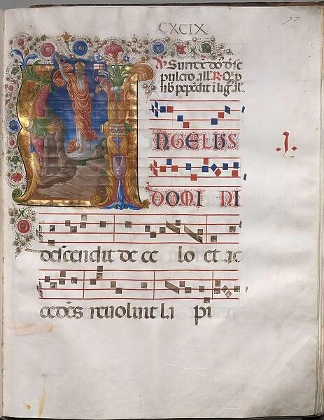 Antiphonary: Initial A, Resurrection, c. 1470-1480. Creator: Girolamo da Cremona (Italian)