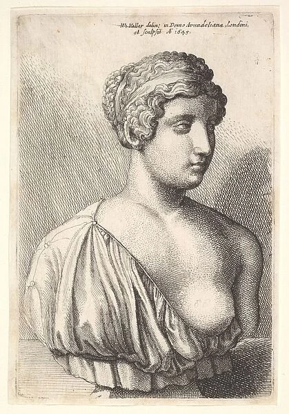 Antique bust of a woman, 1645. Creator: Wenceslaus Hollar