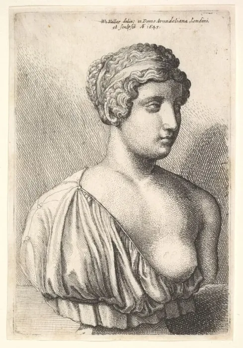 Framed Print : Antique bust of a woman, 1645. Creator: Wenceslaus Hollar Framed Print : Antique bust of a woman, 1645. Creator: Wenceslaus Hollar