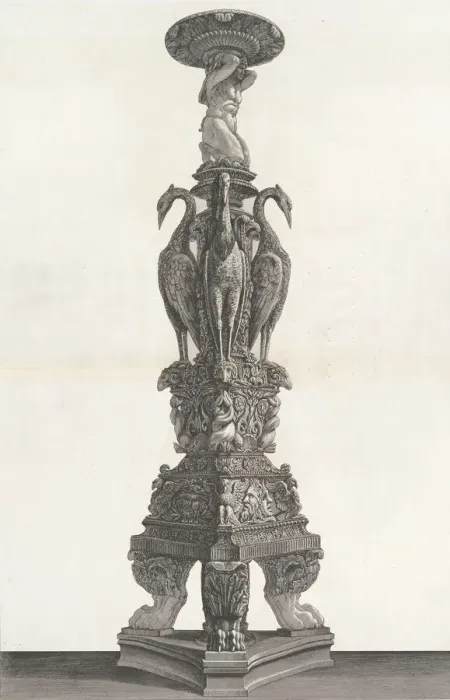 Framed Print : Antique marble candleholder, 1778-80. Creators: Giovanni Battista Piranesi Framed Print : Antique marble candleholder, 1778-80. Creators: Giovanni Battista Piranesi