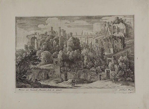 Antique Ruins of an Amphitheater, 1650-55. Creator: Herman van Swanevelt