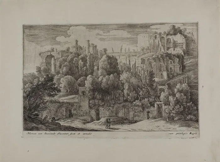 Framed Print : Antique Ruins of an Amphitheater, 1650-55. Creator: Herman van Swanevelt Framed Print : Antique Ruins of an Amphitheater, 1650-55. Creator: Herman van Swanevelt
