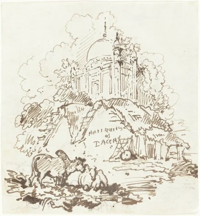 Framed Print : Antiquities of Dacca, 1814 / 1827. Creator: George Chinnery
