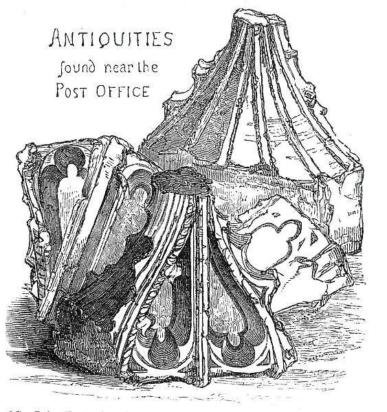 Antiquities found near the Post Office, 1844. Creator: Unknown