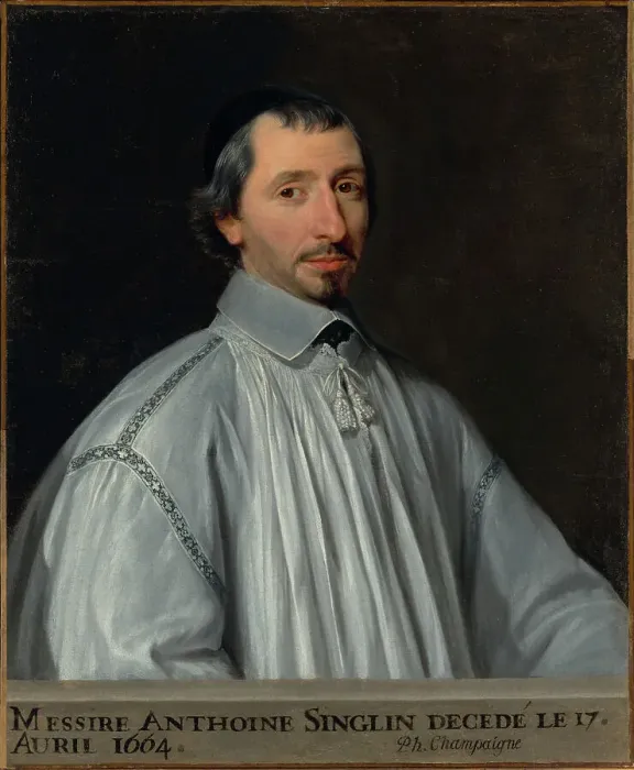 Framed Print : Antoine Singlin, about 1646. Creator: Philippe de Champaigne Framed Print : Antoine Singlin, about 1646. Creator: Philippe de Champaigne