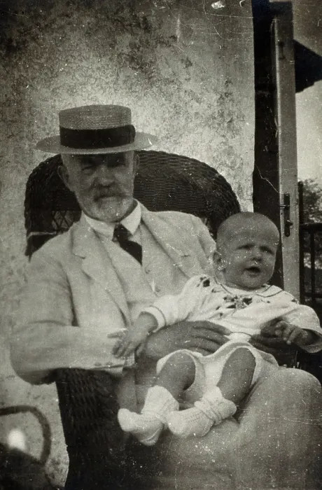 Framed Print : Anton Freiherr von Eiselsberg with a baby. Creator: Unknown Framed Print : Anton Freiherr von Eiselsberg with a baby. Creator: Unknown