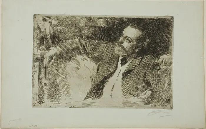 Framed Print : Antonin Proust, 1889. Creator: Anders Leonard Zorn Framed Print : Antonin Proust, 1889. Creator: Anders Leonard Zorn