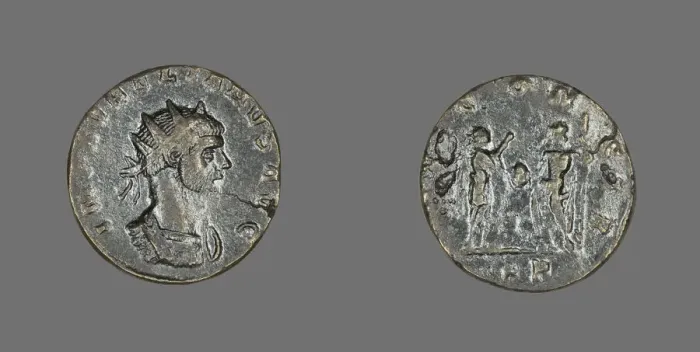 Framed Print : Antoninianus (Coin) Portraying Emperor Aurelian, 270-275. Creators: Unknown, Aurelian Framed Print : Antoninianus (Coin) Portraying Emperor Aurelian, 270-275. Creators: Unknown, Aurelian
