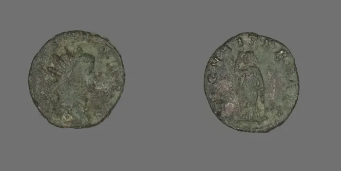 Framed Print : Antoninianus (Coin) Portraying Emperor Gallienus, 260-268. Creator: Unknown Framed Print : Antoninianus (Coin) Portraying Emperor Gallienus, 260-268. Creator: Unknown