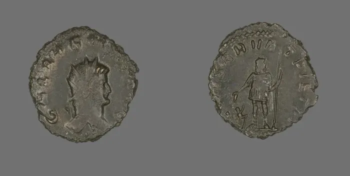 Framed Print : Antoninianus (Coin) Portraying Emperor Gallienus, 260-268. Creator: Unknown Framed Print : Antoninianus (Coin) Portraying Emperor Gallienus, 260-268. Creator: Unknown