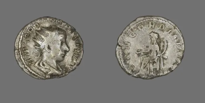 Framed Print : Antoninianus (Coin) Portraying Emperor Gordian III, 240-241. Creator: Unknown Framed Print : Antoninianus (Coin) Portraying Emperor Gordian III, 240-241. Creator: Unknown