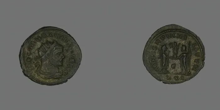 Framed Print : Antoninianus (Coin) Portraying Emperor Marcus Aurelius Valerius Maximianus... about 293 Framed Print : Antoninianus (Coin) Portraying Emperor Marcus Aurelius Valerius Maximianus... about 293