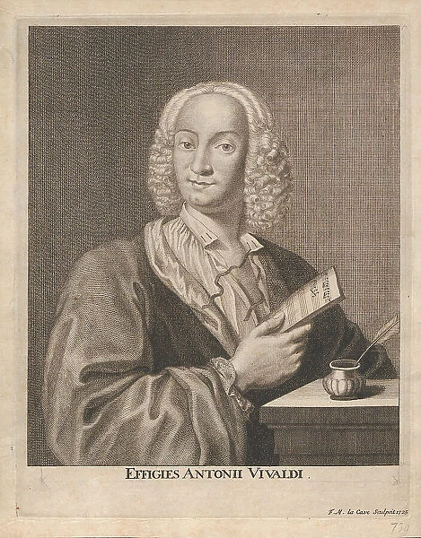 Antonio Vivaldi (1678-1741), 1725. Creator: La Cave, François Morellon de (active 18th century)
