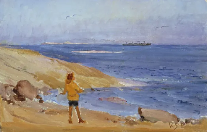 Framed Print : Antti on a Rocky Beach, 1908-1915. Creator: Venny Soldan-Brofeldt Framed Print : Antti on a Rocky Beach, 1908-1915. Creator: Venny Soldan-Brofeldt
