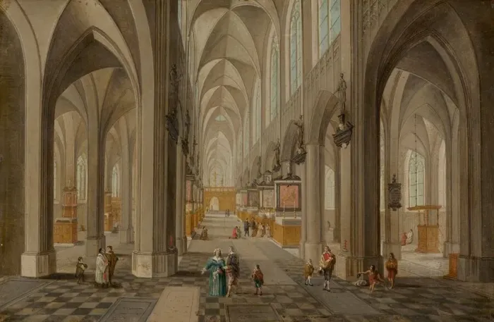 Framed Print : Antwerp Cathedral, c. 1650 / 1655. Creator: Peeter Neeffs the Elder Framed Print : Antwerp Cathedral, c. 1650 / 1655. Creator: Peeter Neeffs the Elder