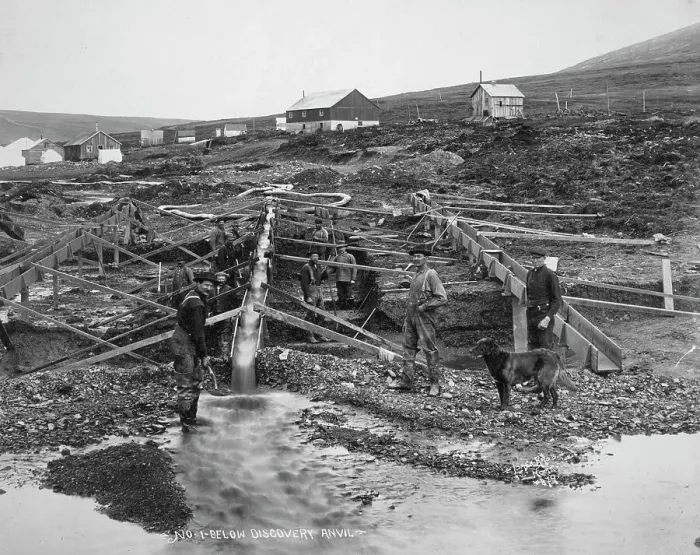 Framed Print : Anvil Creek gold mine, 1916. Creator: Lomen Brothers Framed Print : Anvil Creek gold mine, 1916. Creator: Lomen Brothers