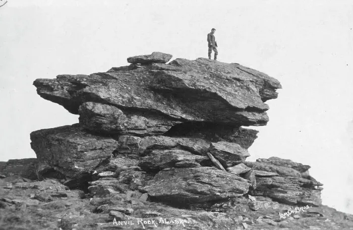 Framed Print : Anvil Rock, between c1900 and c1930. Creator: Lomen Brothers Framed Print : Anvil Rock, between c1900 and c1930. Creator: Lomen Brothers