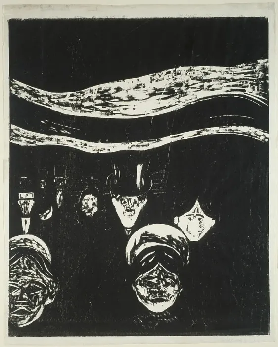 Framed Print : Anxiety, 1896. Creator: Edvard Munch Framed Print : Anxiety, 1896. Creator: Edvard Munch