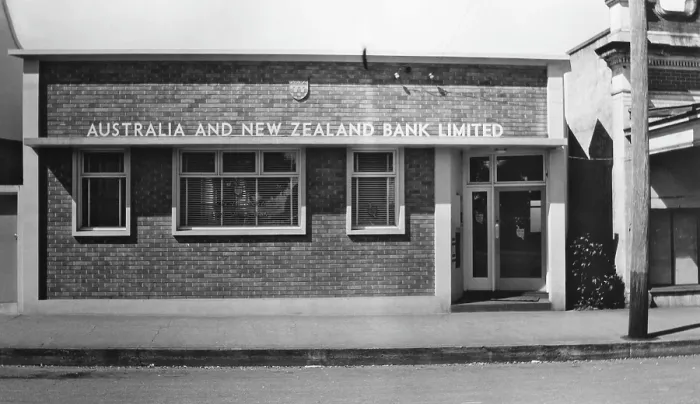 Framed Print : ANZ Bank, Formerly - Bank of Australasia, Childers, Queensland, 1955. Creator: Jack Bain Framed Print : ANZ Bank, Formerly - Bank of Australasia, Childers, Queensland, 1955. Creator: Jack Bain