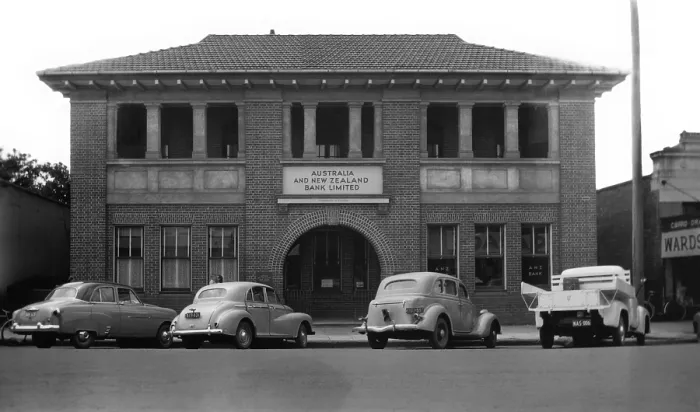 Framed Print : ANZ Bank, Formerly - Bank of Australasia, Dalby, Queensland, 1955. Creator: Jack Bain Framed Print : ANZ Bank, Formerly - Bank of Australasia, Dalby, Queensland, 1955. Creator: Jack Bain