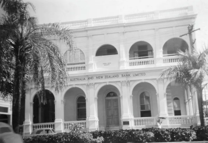 Framed Print : ANZ Bank, Formerly - Union Bank, corner of Denham and Flinders Streets, Townsville, Queensland, 1955 Creator: Jack Bain Framed Print : ANZ Bank, Formerly - Union Bank, corner of Denham and Flinders Streets, Townsville, Queensland, 1955 Creator: Jack Bain