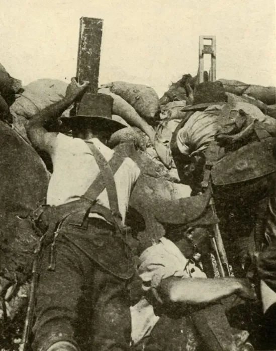 Framed Print : With the Anzacs in Gallipoli: inside an Australian trench, First World War, 1915-1916, (c1920) Framed Print : With the Anzacs in Gallipoli: inside an Australian trench, First World War, 1915-1916, (c1920)