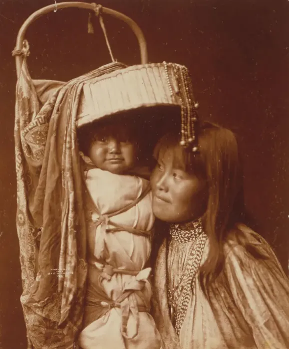 Framed Print : Apache girl and papoose, c1903. Creator: Edward Sheriff Curtis Framed Print : Apache girl and papoose, c1903. Creator: Edward Sheriff Curtis