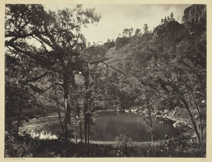 Framed Print : Apache Lake, Sierra Blanca Range, Arizona, 1873. Creator: Tim O Sullivan Framed Print : Apache Lake, Sierra Blanca Range, Arizona, 1873. Creator: Tim O Sullivan