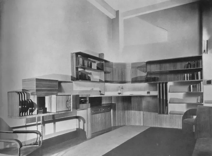 Framed Print : The apartment of Ben Herzberg, New York. Designed by Howe and Lescaze, 1933 Framed Print : The apartment of Ben Herzberg, New York. Designed by Howe and Lescaze, 1933
