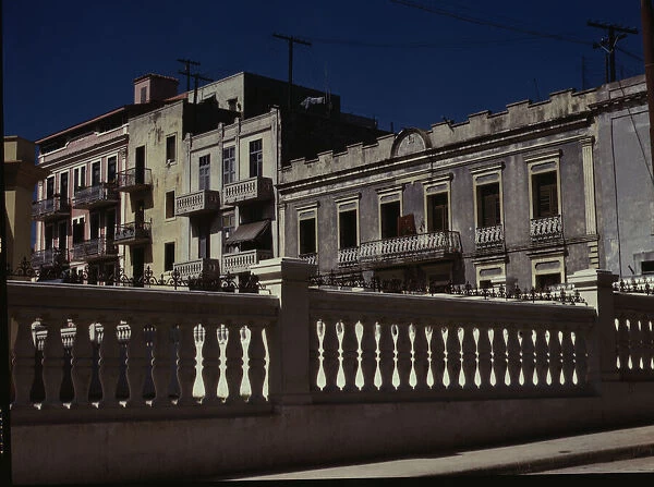 Apartment houses near the cathedral in old part of the city, San Juan, 1941. Creator: Jack Delano