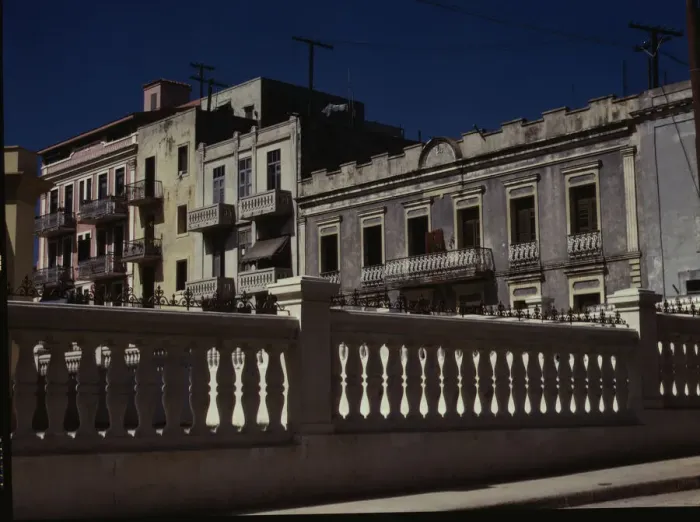 Framed Print : Apartment houses near the cathedral in old part of the city, San Juan, 1941. Creator: Jack Delano Framed Print : Apartment houses near the cathedral in old part of the city, San Juan, 1941. Creator: Jack Delano