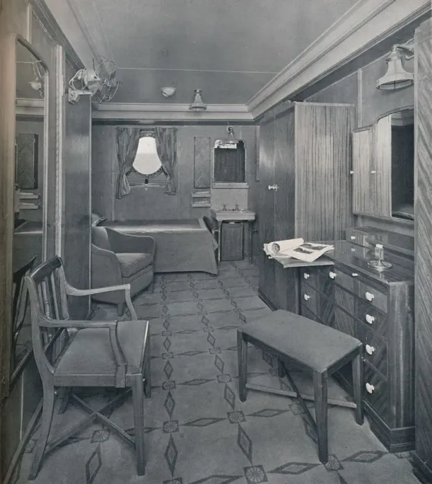 Framed Print : Apartments in the First Class area on board the S. S. Empress of Britain, 1931. Artist: Stewart Bale Limited Framed Print : Apartments in the First Class area on board the S. S. Empress of Britain, 1931. Artist: Stewart Bale Limited