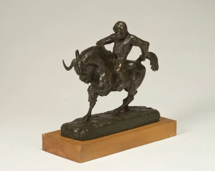 Framed Print : Ape Riding a Gnu, c. 1845. Creator: Antoine-Louis Barye Framed Print : Ape Riding a Gnu, c. 1845. Creator: Antoine-Louis Barye