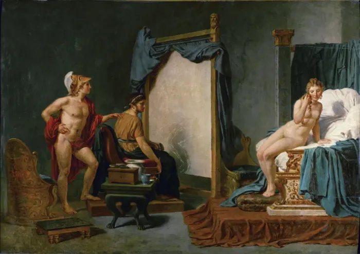 Framed Print : Apelles Painting Campaspe in the Presence of Alexander the Great. Artist: David, Jacques Louis (1748-1825) Framed Print : Apelles Painting Campaspe in the Presence of Alexander the Great. Artist: David, Jacques Louis (1748-1825)