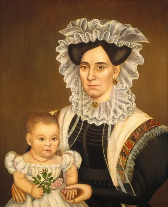Framed Print : Aphia Salisbury Rich and Baby Edward, c. 1833. Creator: Milton W. Hopkins Framed Print : Aphia Salisbury Rich and Baby Edward, c. 1833. Creator: Milton W. Hopkins