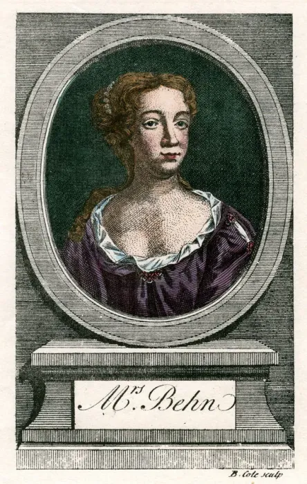 Framed Print : Aphra Behn (1640-1680), first professional woman writer in English literature. Artist: B Cole Framed Print : Aphra Behn (1640-1680), first professional woman writer in English literature. Artist: B Cole